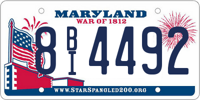 MD license plate 8BI4492