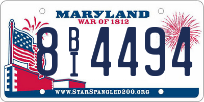 MD license plate 8BI4494