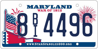 MD license plate 8BI4496