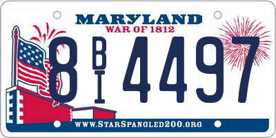 MD license plate 8BI4497