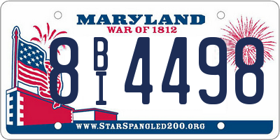 MD license plate 8BI4498