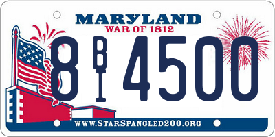 MD license plate 8BI4500
