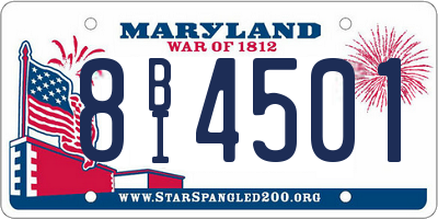 MD license plate 8BI4501