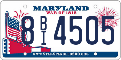 MD license plate 8BI4505