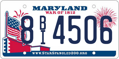 MD license plate 8BI4506