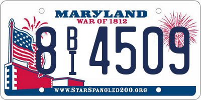 MD license plate 8BI4509