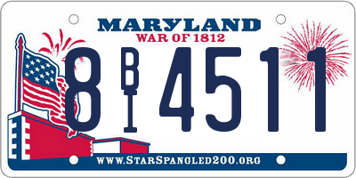 MD license plate 8BI4511