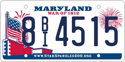 MD license plate 8BI4515