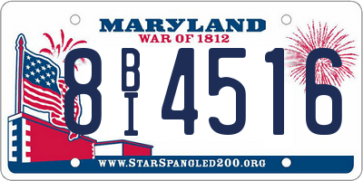 MD license plate 8BI4516