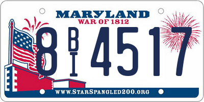 MD license plate 8BI4517