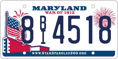MD license plate 8BI4518