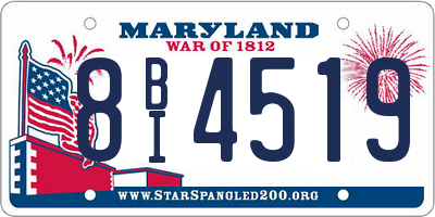 MD license plate 8BI4519