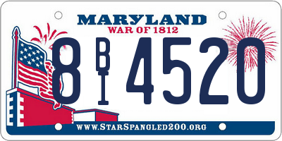MD license plate 8BI4520