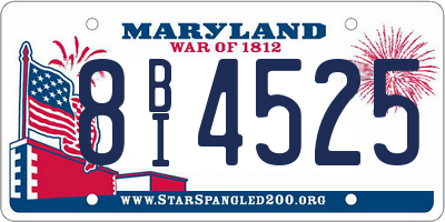 MD license plate 8BI4525