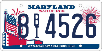 MD license plate 8BI4526