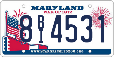 MD license plate 8BI4531