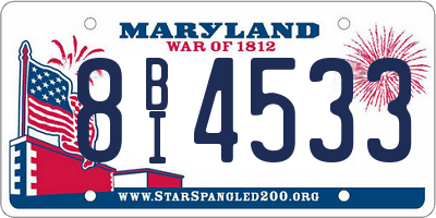 MD license plate 8BI4533