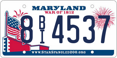 MD license plate 8BI4537