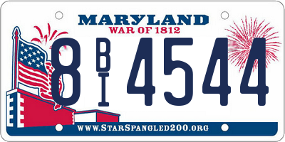 MD license plate 8BI4544
