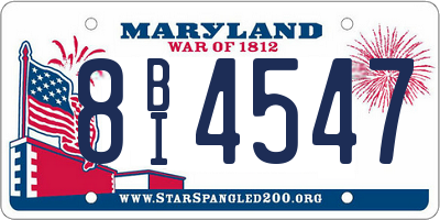 MD license plate 8BI4547