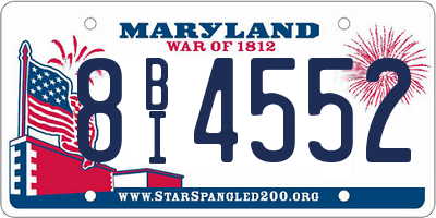 MD license plate 8BI4552