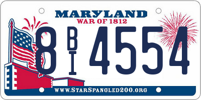 MD license plate 8BI4554