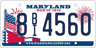 MD license plate 8BI4560