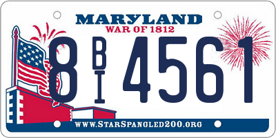 MD license plate 8BI4561