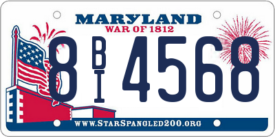 MD license plate 8BI4568