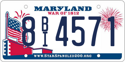 MD license plate 8BI4571
