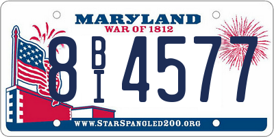 MD license plate 8BI4577