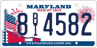 MD license plate 8BI4582