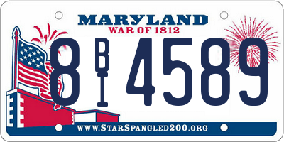 MD license plate 8BI4589