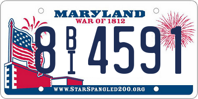 MD license plate 8BI4591