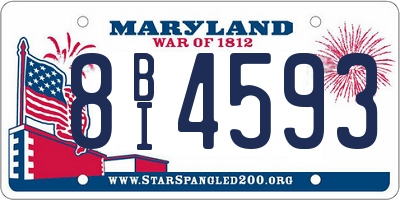 MD license plate 8BI4593
