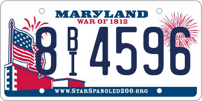 MD license plate 8BI4596