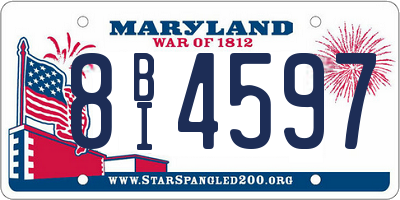 MD license plate 8BI4597