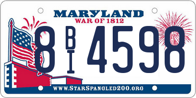 MD license plate 8BI4598