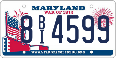 MD license plate 8BI4599
