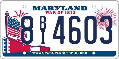 MD license plate 8BI4603