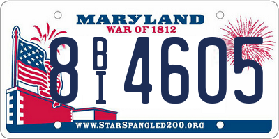 MD license plate 8BI4605
