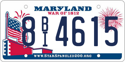 MD license plate 8BI4615