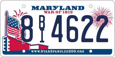 MD license plate 8BI4622