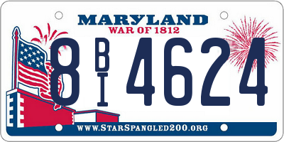 MD license plate 8BI4624
