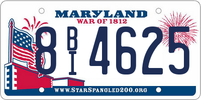 MD license plate 8BI4625