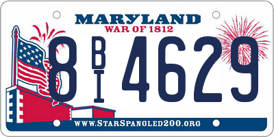 MD license plate 8BI4629