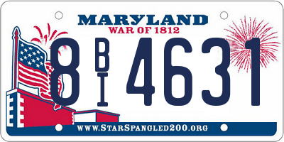 MD license plate 8BI4631
