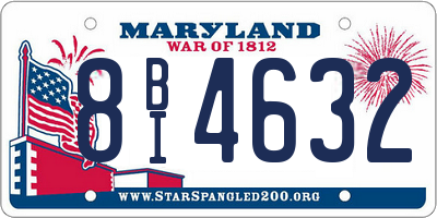 MD license plate 8BI4632