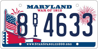 MD license plate 8BI4633