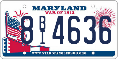 MD license plate 8BI4636